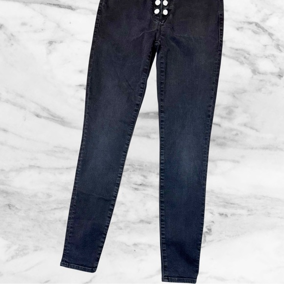 Frame Denim ‘Le High Skinny’ Snap Fly Jeans in “Bestwick” Dark Gray Wash Size 26 - Picture 8 of 16
